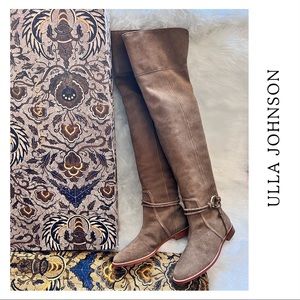 New! Rare ULLA JOHNSON Alps Suede Embellished Over The Knee Riding Boots
